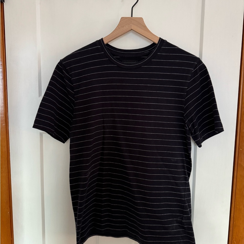 OAK + FORT Black and White Striped Tee